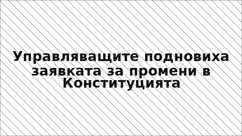 Управляващите подновиха заявката за промени в Конституцията