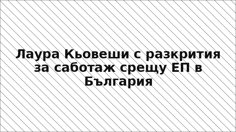 Лаура Кьовеши с разкрития за саботаж срещу ЕП в България
