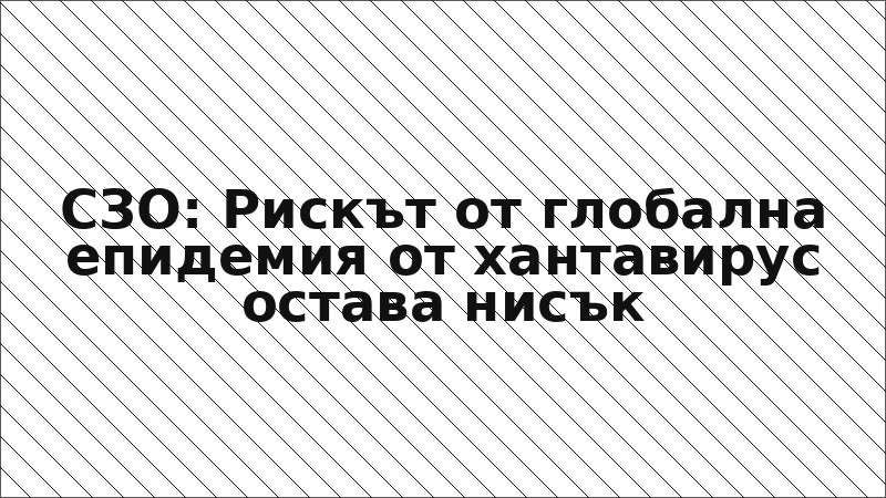 СЗО: Рискът от глобална епидемия от хантавирус остава нисък