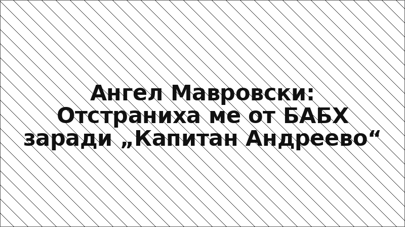 Ангел Мавровски: Отстраниха ме от БАБХ заради „Капитан Андреево“