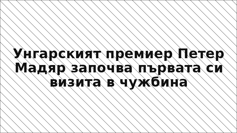 Унгарският премиер Петер Мадяр започва първата си визита в чужбина