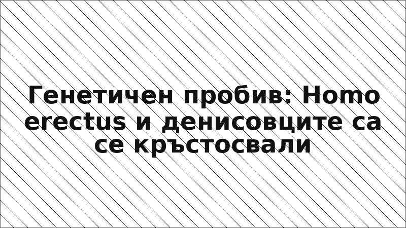Генетичен пробив: Homo erectus и денисовците са се кръстосвали