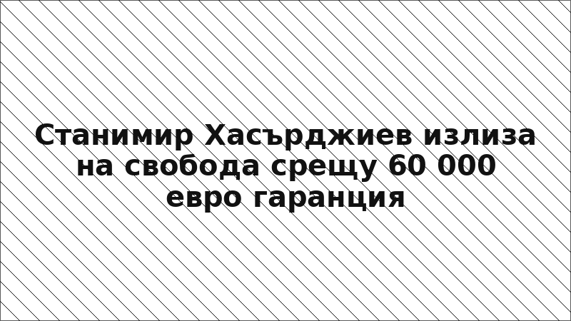 Станимир Хасърджиев излиза на свобода срещу 60 000 евро гаранция