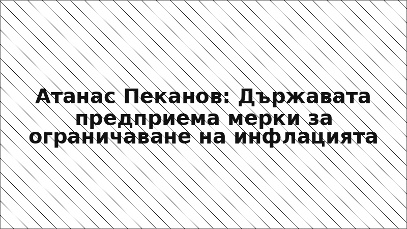 Атанас Пеканов: Държавата предприема мерки за ограничаване на инфлацията