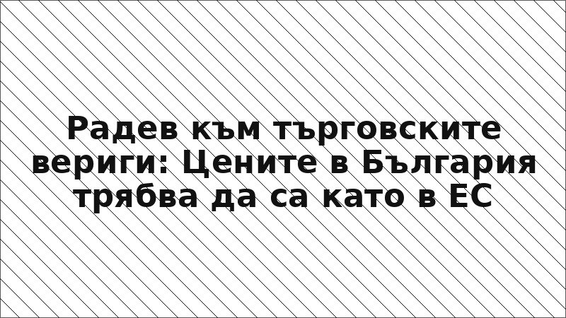 Радев към търговските вериги: Цените в България трябва да са като в ЕС
