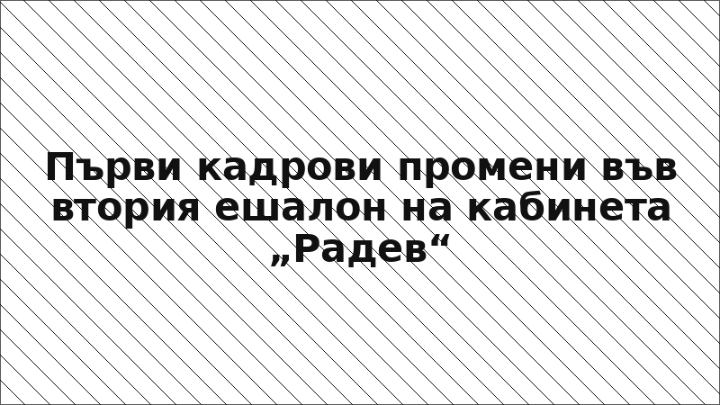 Първи кадрови промени във втория ешалон на кабинета „Радев“