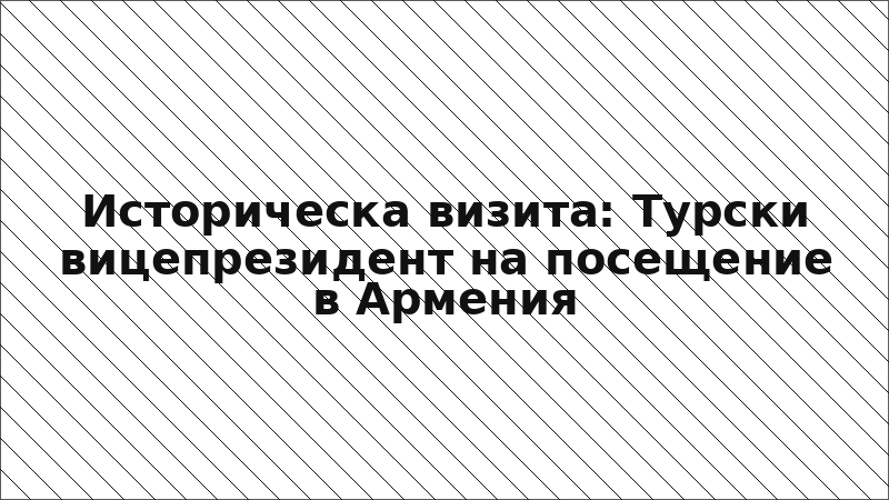 Историческа визита: Турски вицепрезидент на посещение в Армения