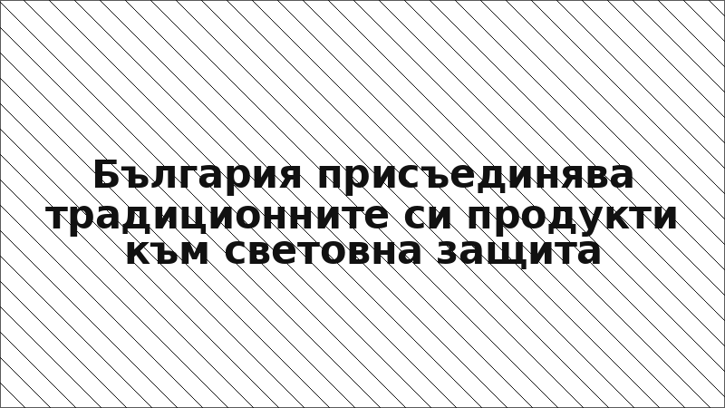 България присъединява традиционните си продукти към световна защита