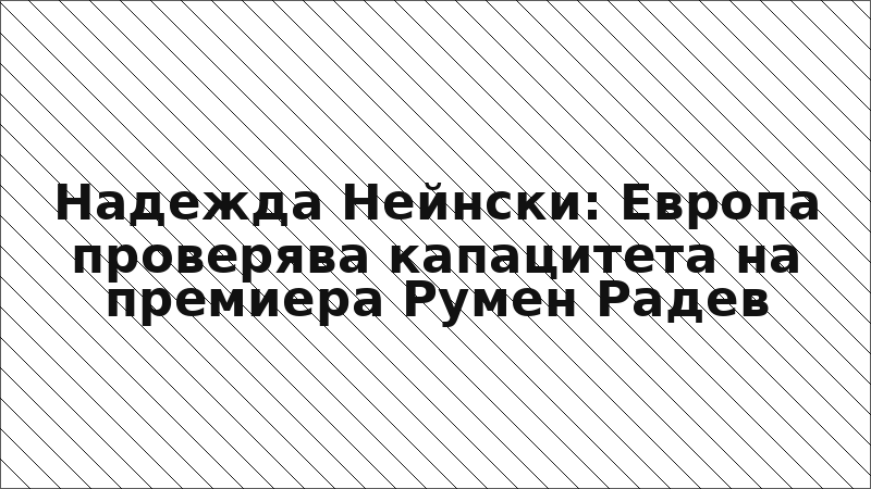 Надежда Нейнски: Европа проверява капацитета на премиера Румен Радев