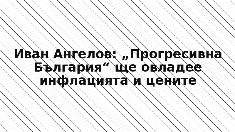 Иван Ангелов: „Прогресивна България“ ще овладее инфлацията и цените