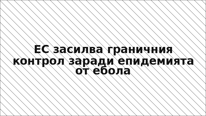 ЕС засилва граничния контрол заради епидемията от ебола