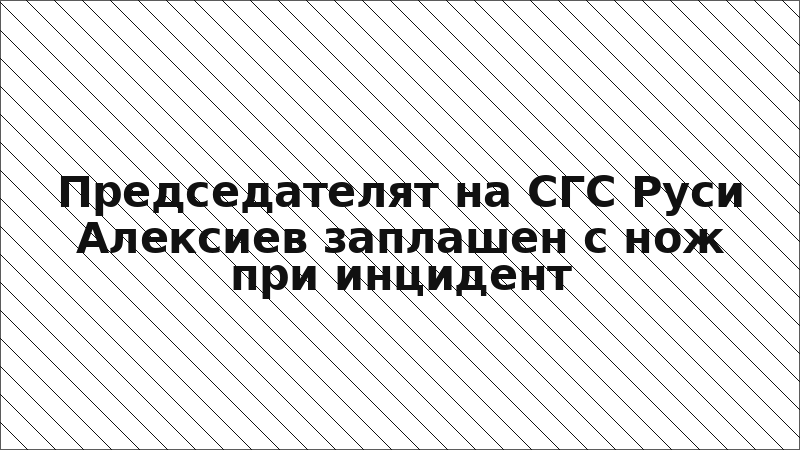 Председателят на СГС Руси Алексиев заплашен с нож при инцидент