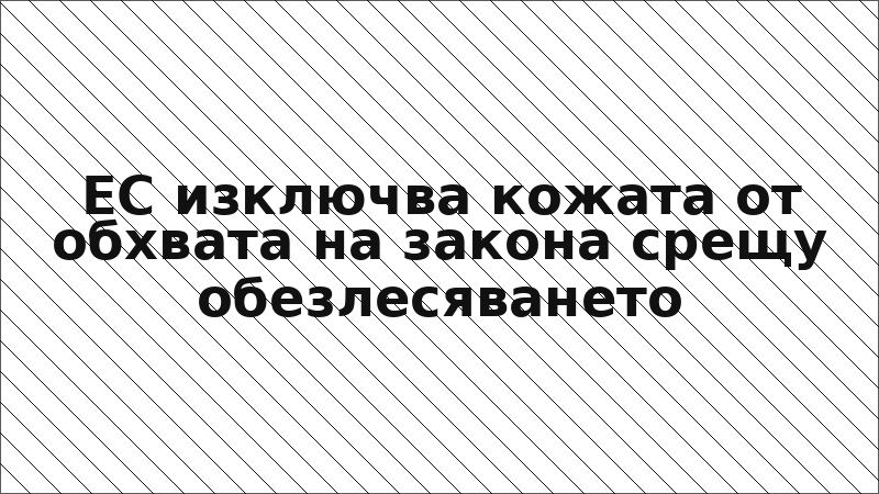ЕС изключва кожата от обхвата на закона срещу обезлесяването