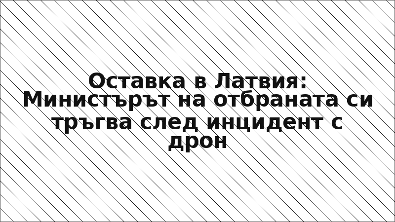 Оставка в Латвия: Министърът на отбраната си тръгва след инцидент с дрон
