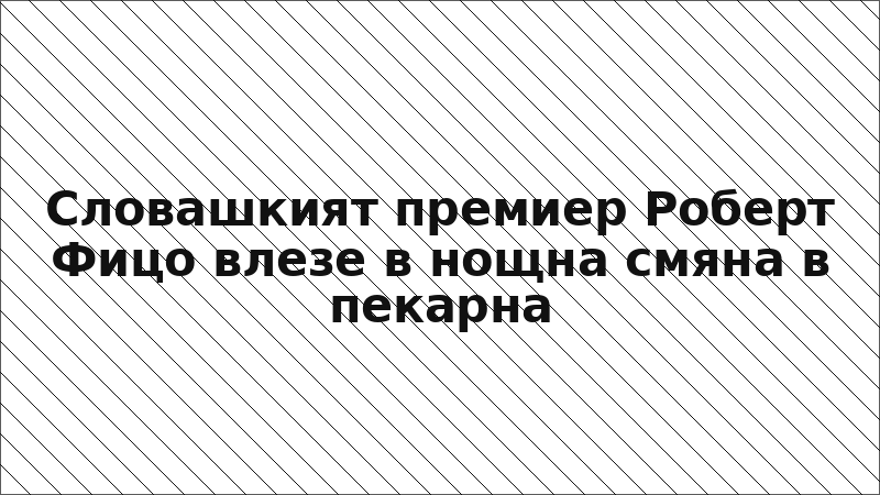 Словашкият премиер Роберт Фицо влезе в нощна смяна в пекарна