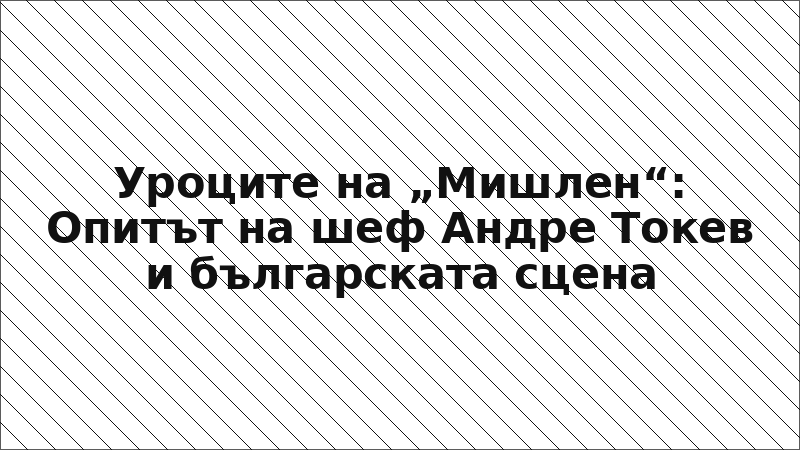 Уроците на „Мишлен“: Опитът на шеф Андре Токев и българската сцена