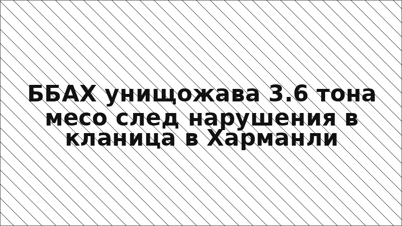 ББАХ унищожава 3.6 тона месо след нарушения в кланица в Харманли