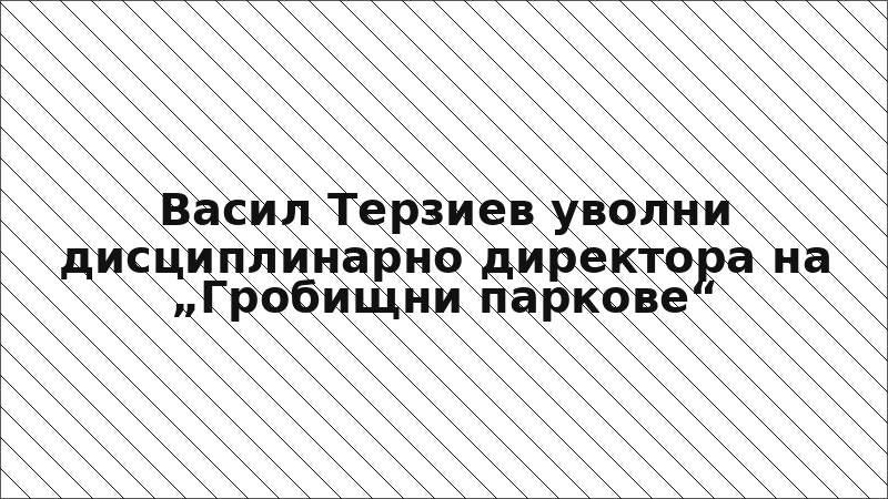 Васил Терзиев уволни дисциплинарно директора на „Гробищни паркове“
