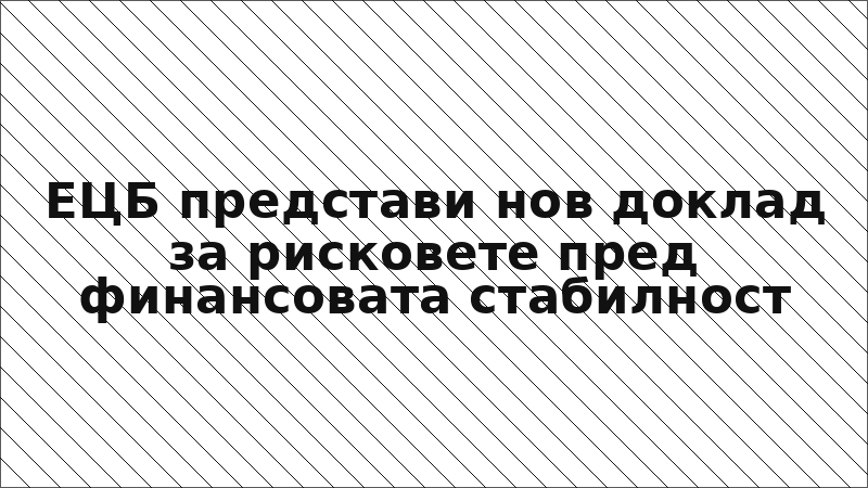 ЕЦБ представи нов доклад за рисковете пред финансовата стабилност