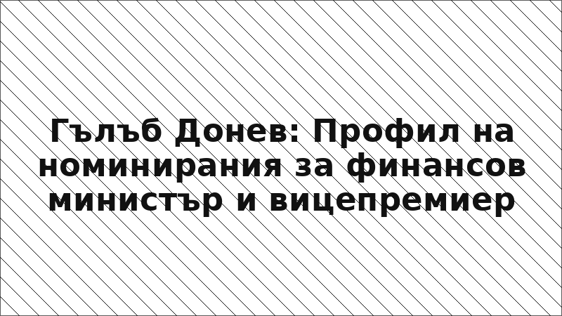Гълъб Донев: Профил на номинирания за финансов министър и вицепремиер