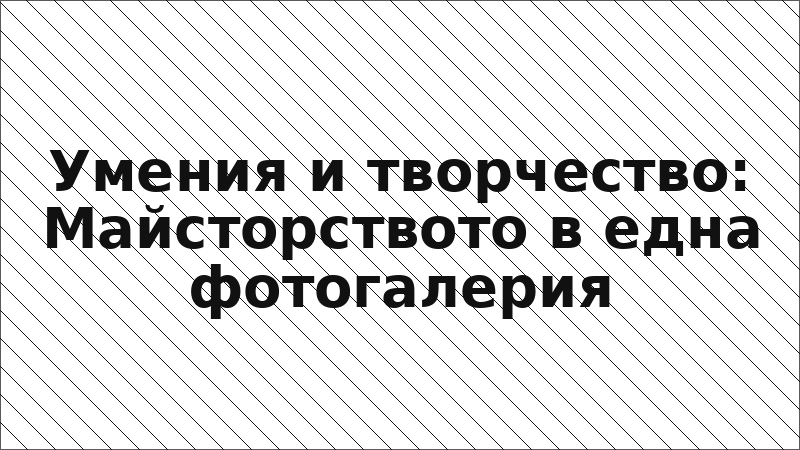 Умения и творчество: Майсторството в една фотогалерия