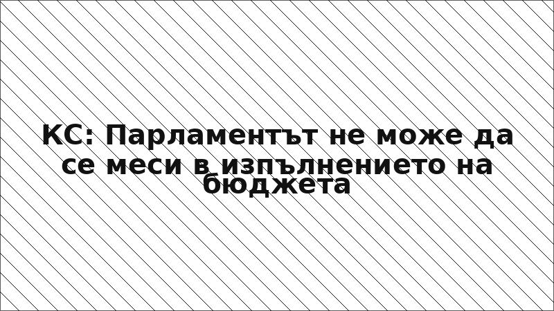 КС: Парламентът не може да се меси в изпълнението на бюджета