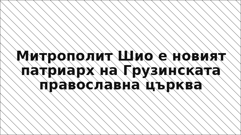 Митрополит Шио е новият патриарх на Грузинската православна църква