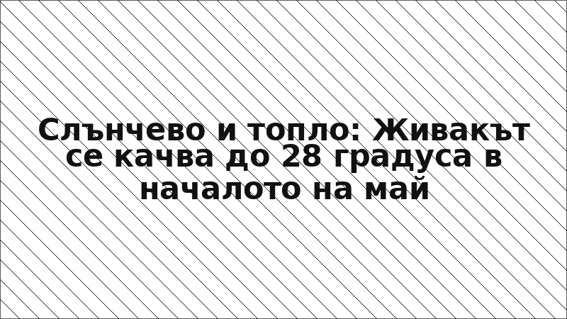 Слънчево и топло: Живакът се качва до 28 градуса в началото на май