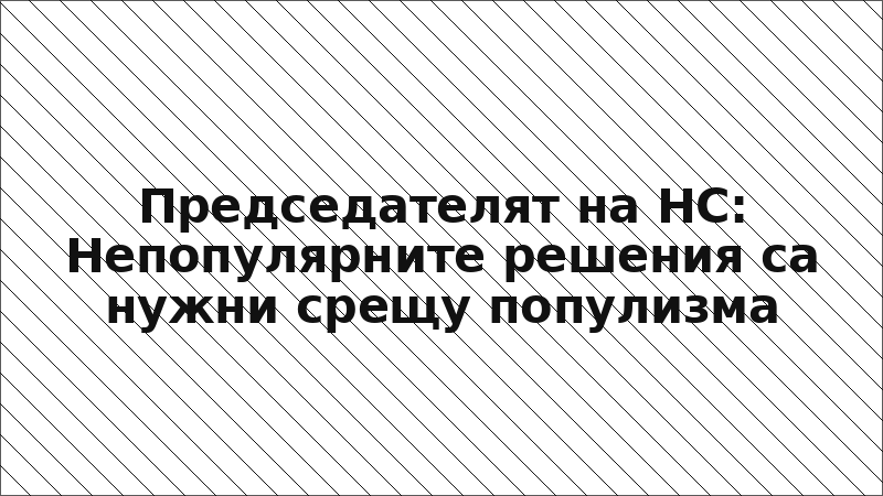 Председателят на НС: Непопулярните решения са нужни срещу популизма