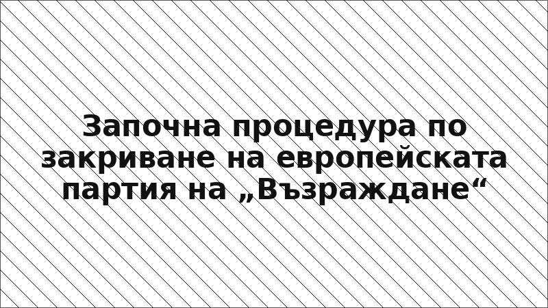 Започна процедура по закриване на европейската партия на „Възраждане“