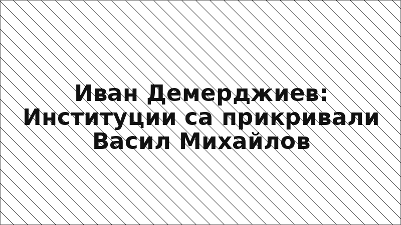 Иван Демерджиев: Институции са прикривали Васил Михайлов