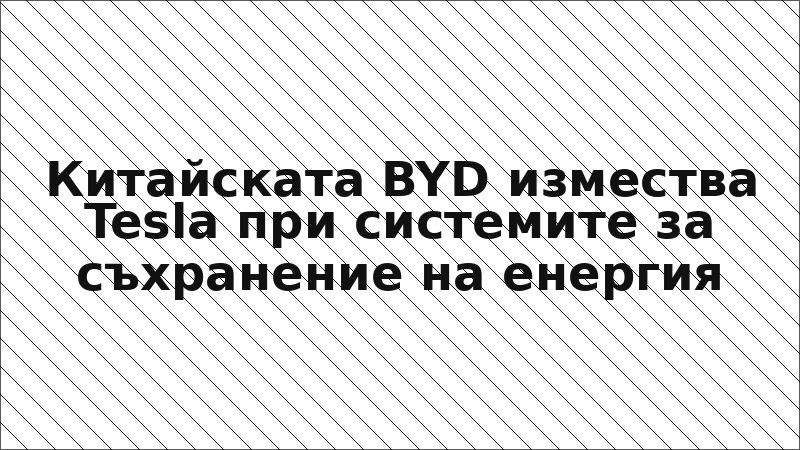 Китайската BYD измества Tesla при системите за съхранение на енергия
