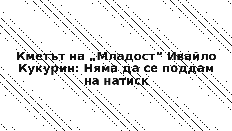Кметът на „Младост“ Ивайло Кукурин: Няма да се поддам на натиск