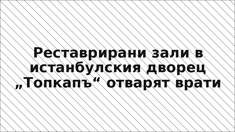 Реставрирани зали в истанбулския дворец „Топкапъ“ отварят врати