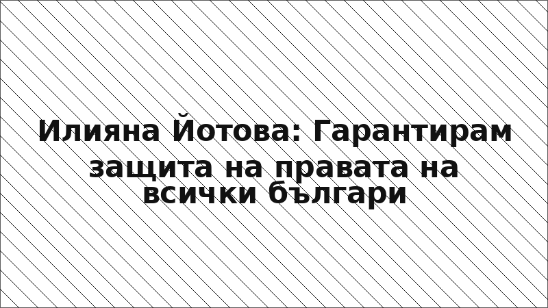 Илияна Йотова: Гарантирам защита на правата на всички българи