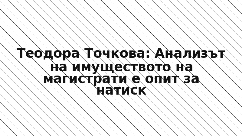 Теодора Точкова: Анализът на имуществото на магистрати е опит за натиск