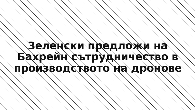 Зеленски предложи на Бахрейн сътрудничество в производството на дронове