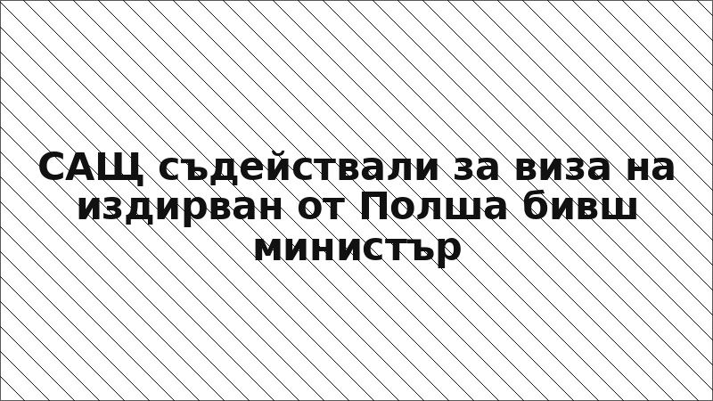 САЩ съдействали за виза на издирван от Полша бивш министър