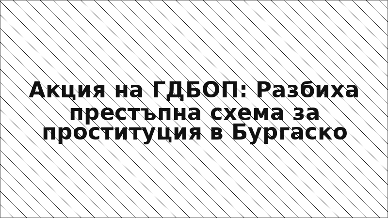 Акция на ГДБОП: Разбиха престъпна схема за проституция в Бургаско