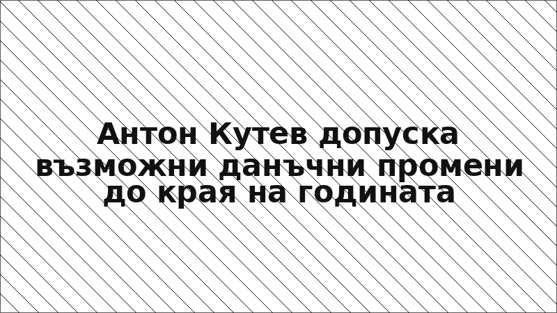 Антон Кутев допуска възможни данъчни промени до края на годината