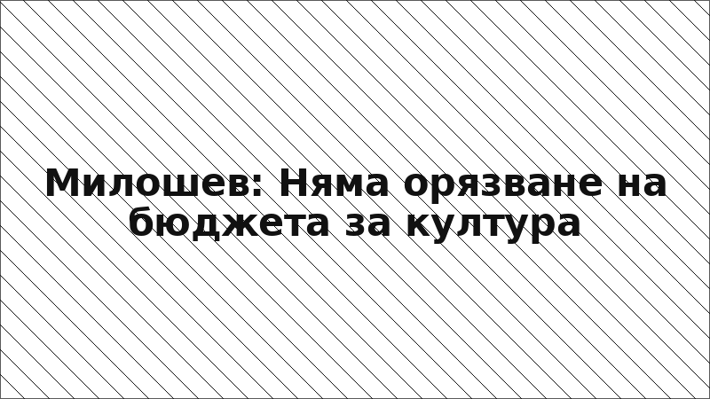 Милошев: Няма орязване на бюджета за култура