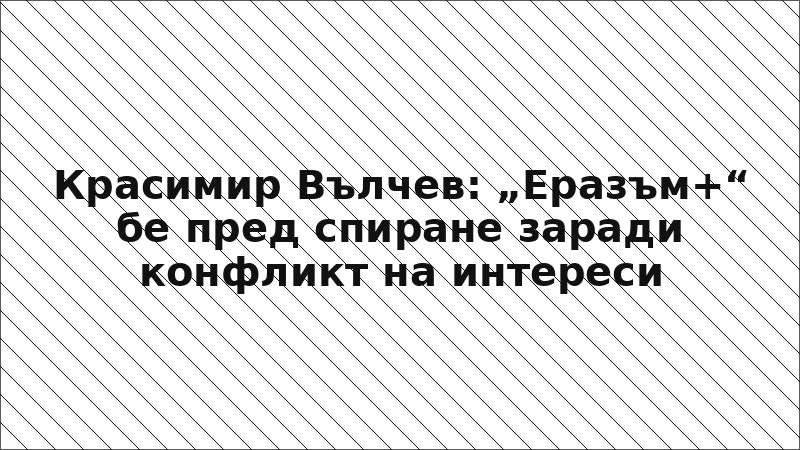 Красимир Вълчев: „Еразъм+“ бе пред спиране заради конфликт на интереси