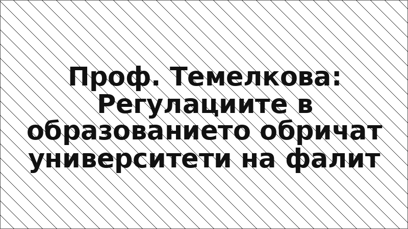 Проф. Темелкова: Регулациите в образованието обричат университети на фалит