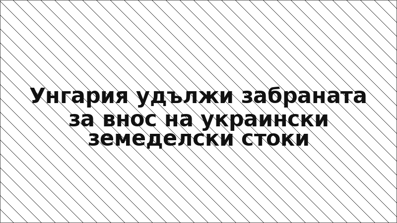 Унгария удължи забраната за внос на украински земеделски стоки