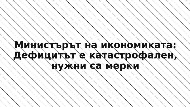 Министърът на икономиката: Дефицитът е катастрофален, нужни са мерки