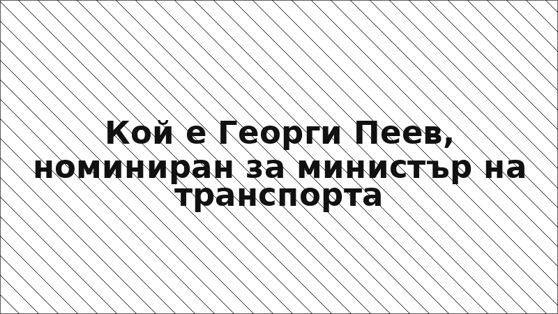 Кой е Георги Пеев, номиниран за министър на транспорта