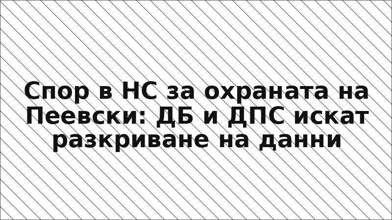 Спор в НС за охраната на Пеевски: ДБ и ДПС искат разкриване на данни