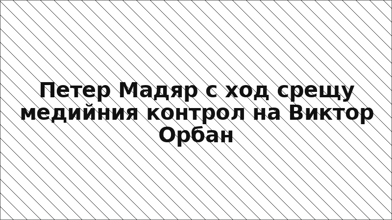 Петер Мадяр с ход срещу медийния контрол на Виктор Орбан