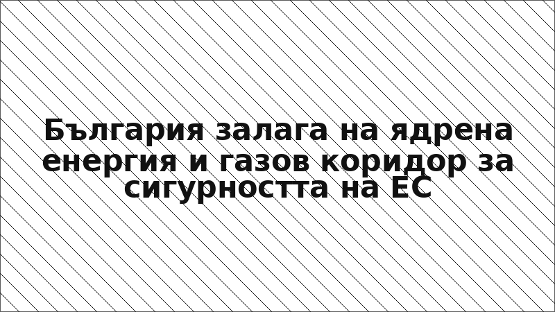 България залага на ядрена енергия и газов коридор за сигурността на ЕС