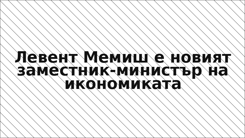 Левент Мемиш е новият заместник-министър на икономиката